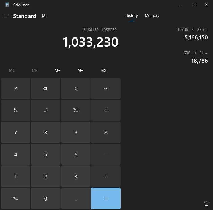 Windows Calculator — στιγμιότυπο οθόνης 3