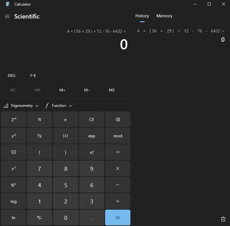 Windows Calculator — στιγμιότυπο οθόνης 5